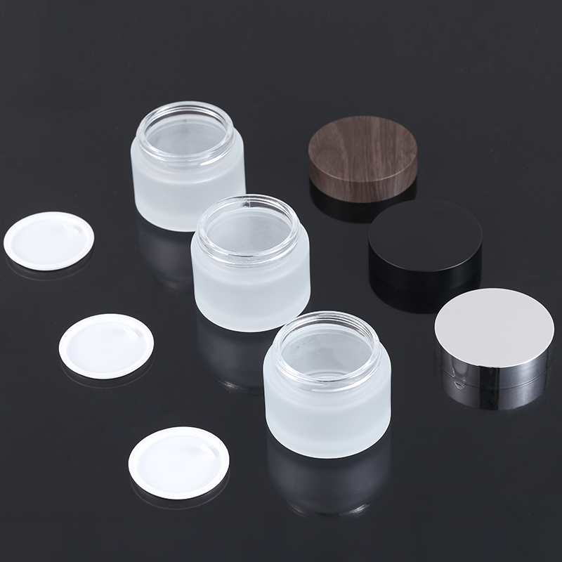 Wholesale cosmetic 30g 50g cream jar packaging for frosted glass jar