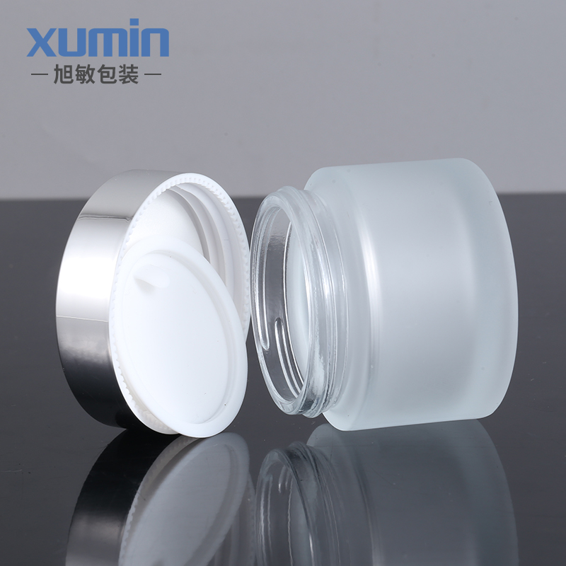 Wholesale cosmetic 30g 50g cream jar packaging for frosted glass jar