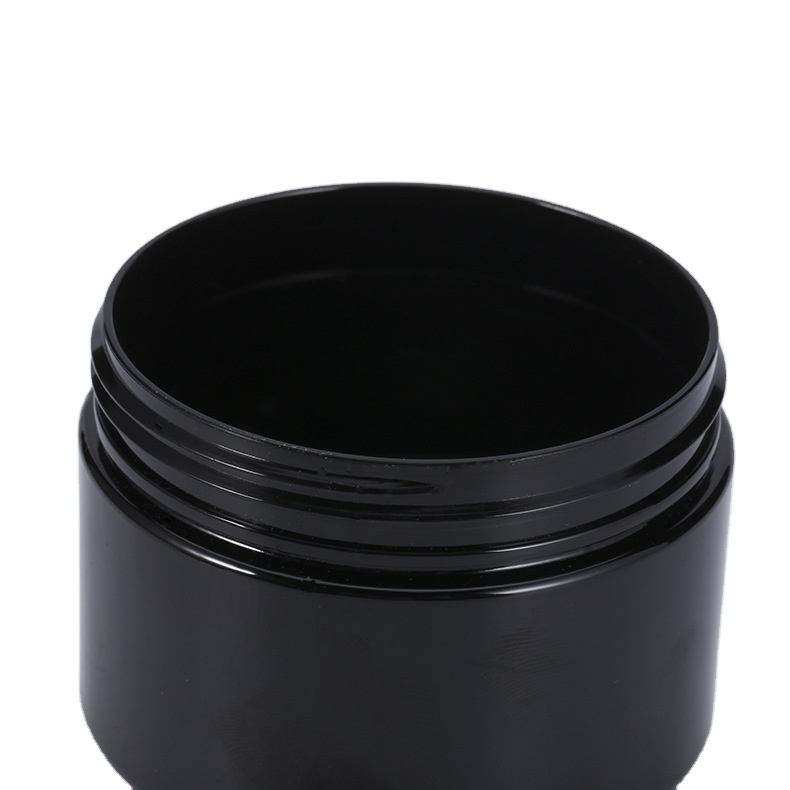 Wholesale cosmetic Food Grade 250 ml 200 ml 180 ml 150 ml 120 ml 100 ml 80 ml 50 ml Round Shiny Black Plastic Wide Mouth Jar