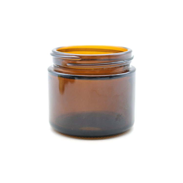 Wholesale cosmetic amber straight side round wide mouth glass jars for cream packaging 5g 10g 15g 20g 30g 50g 60g 100g 120g 250g