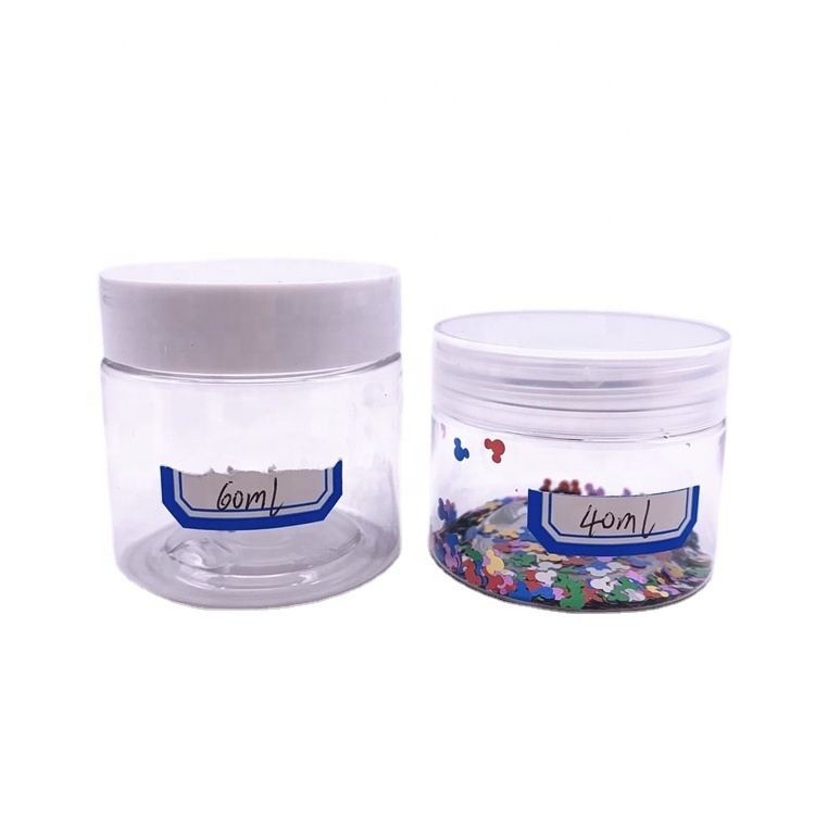 Wholesale cosmetic and food packaging pet plastic jar PET jar cosmetic cream jar with white or black lid