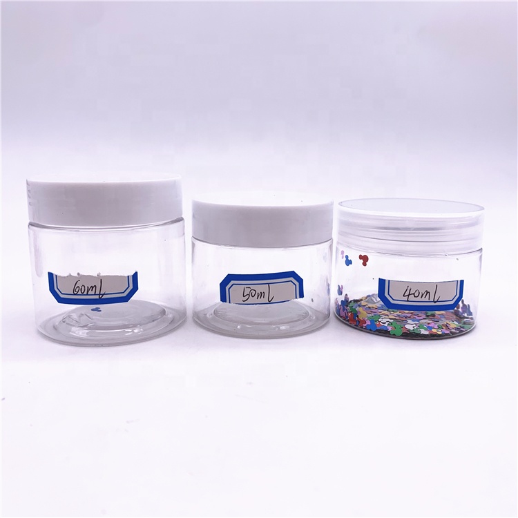Wholesale cosmetic and food packaging pet plastic jar PET jar cosmetic cream jar with white or black lid