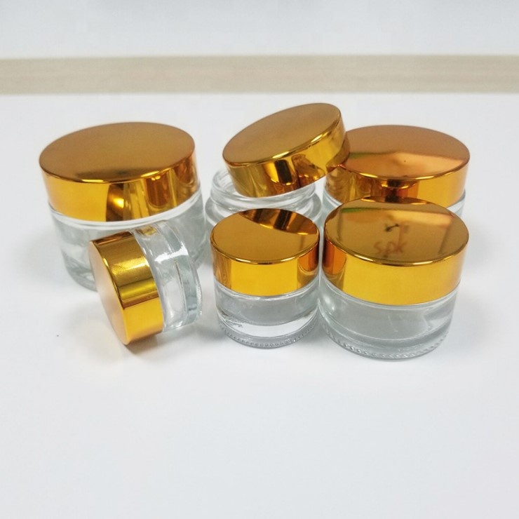 Wholesale cosmetic container 30ml Frosted Cosmetic glass Jars for cream