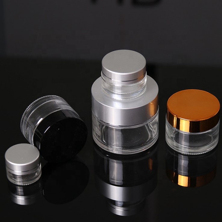 Wholesale cosmetic container 30ml Frosted Cosmetic glass Jars for cream