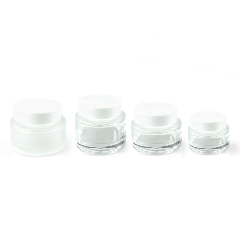 Wholesale cosmetic container 30ml Frosted Cosmetic glass Jars for cream