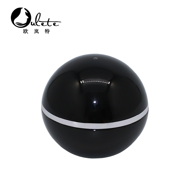 Wholesale cosmetic container 50g empty double wall ball shape  black acrylic  gel jars