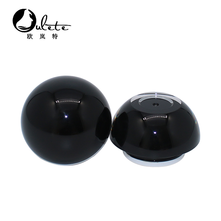 Wholesale cosmetic container 50g empty double wall ball shape black acrylic gel jars