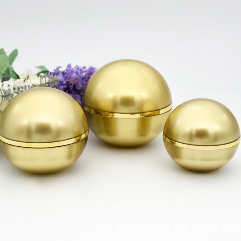 Wholesale cosmetic container 5g 15g 50g empty double wall ball shape gold black acrylic uv gel jars