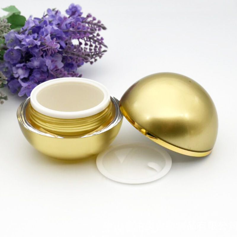 Wholesale cosmetic container 5g 15g 50g empty double wall ball shape gold black acrylic uv gel jars