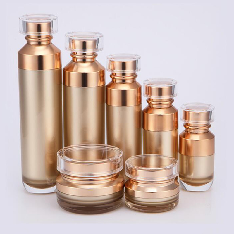 Wholesale cosmetic container 5g 15g 50g empty double wall ball shape gold black acrylic uv gel jars