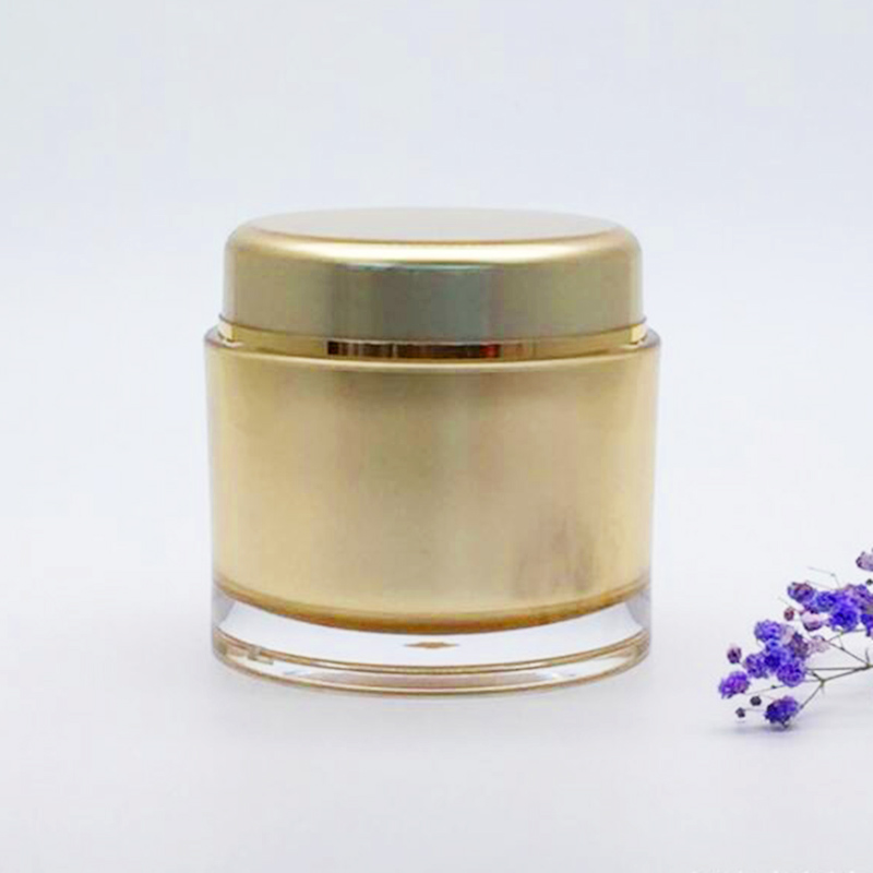 Wholesale cosmetic container 5g 15g 50g empty double wall ball shape gold black acrylic uv gel jars