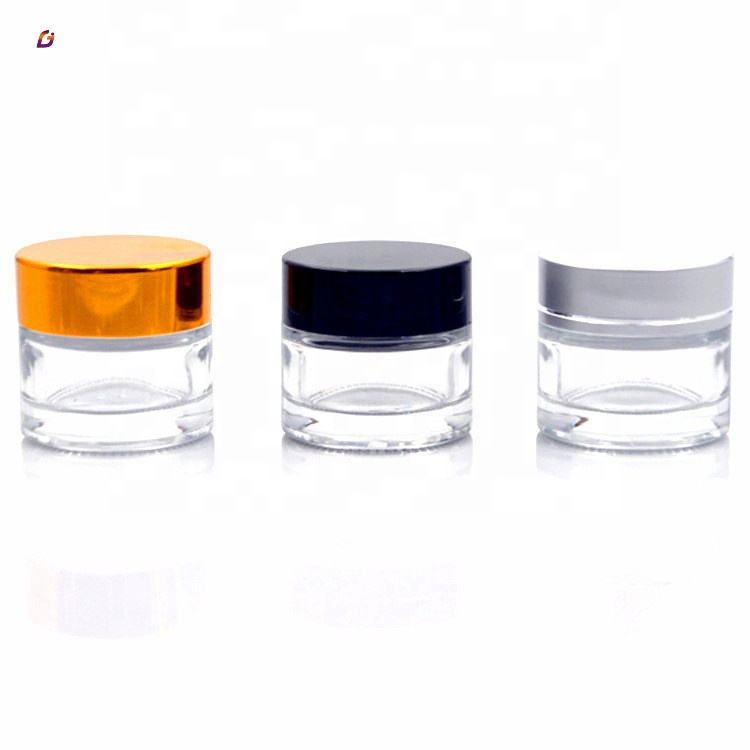 Wholesale cosmetic container luxury cream jar clear glass packaging body cream and lotions skin care cream jar