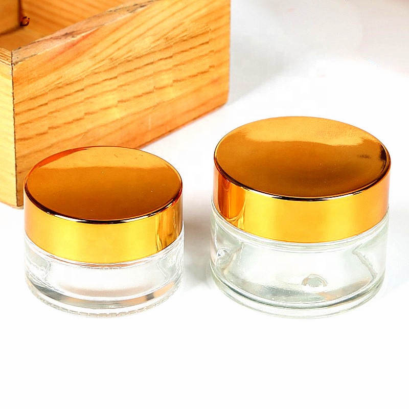 Wholesale cosmetic container luxury cream jar clear glass packaging body cream and lotions skin care cream jar