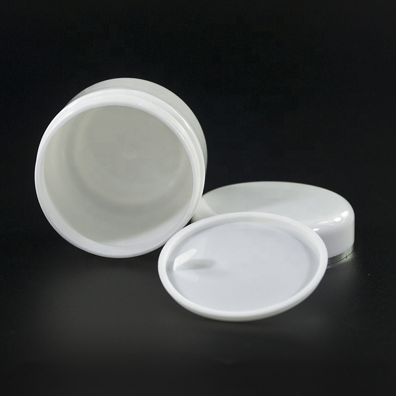 Wholesale cosmetic containers 10g 20g 50g 100g 250g white plastic face cream jar with silver edge
