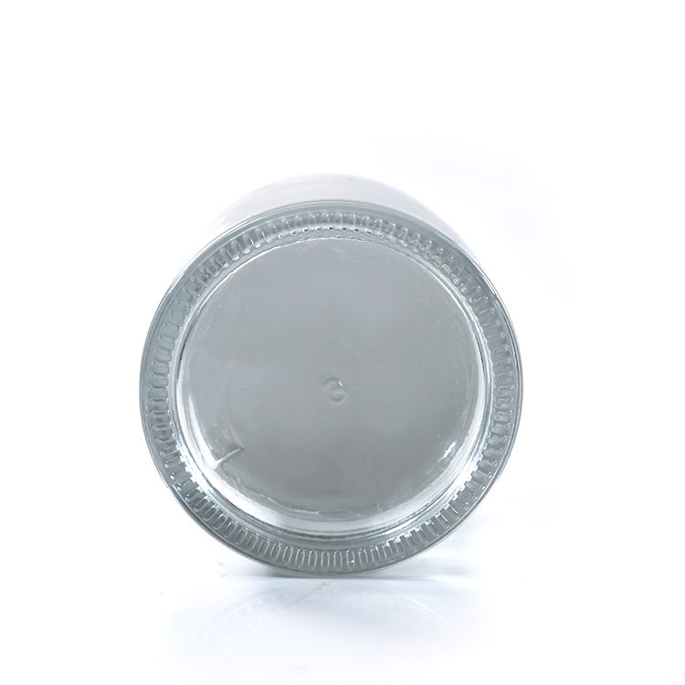 Wholesale cosmetic containers face cream jars 100g clear glass cream jar with sliver anodized aluminum lid