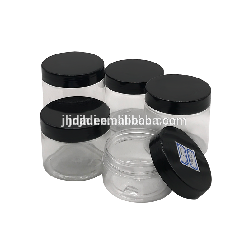Wholesale cosmetic food packaging 100ml 150ml 200ml 250ml 300ml pet plastic cosmetic cream jar with lid