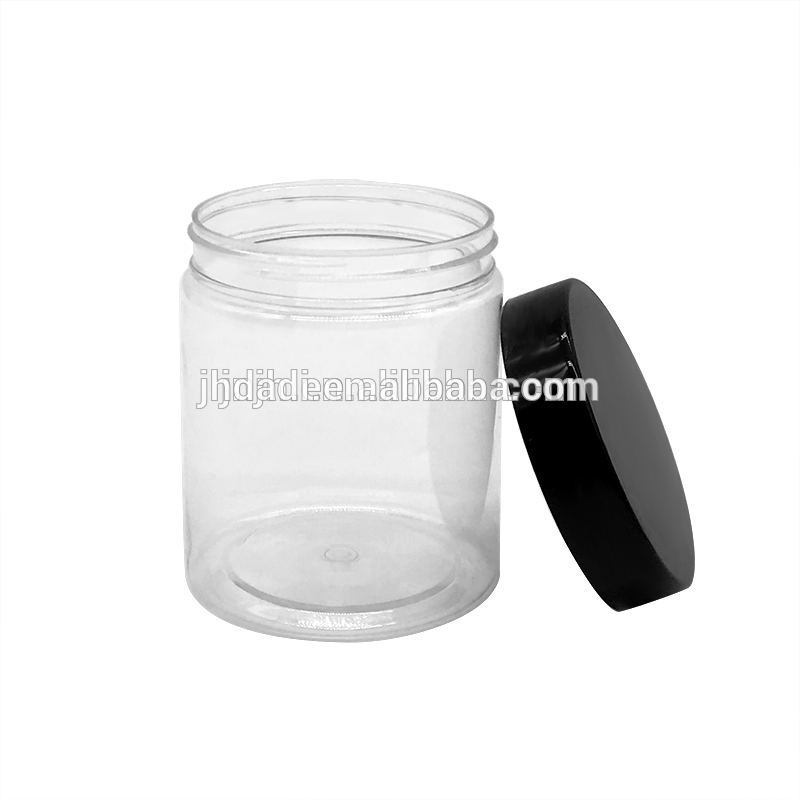 Wholesale cosmetic food packaging 100ml 150ml 200ml 250ml 300ml pet plastic cosmetic cream jar with lid