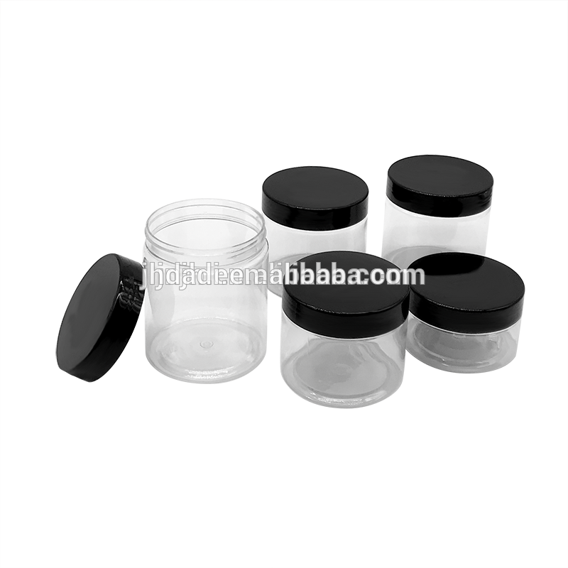 Wholesale cosmetic food packaging 100ml 150ml 200ml 250ml 300ml pet plastic cosmetic cream jar with lid