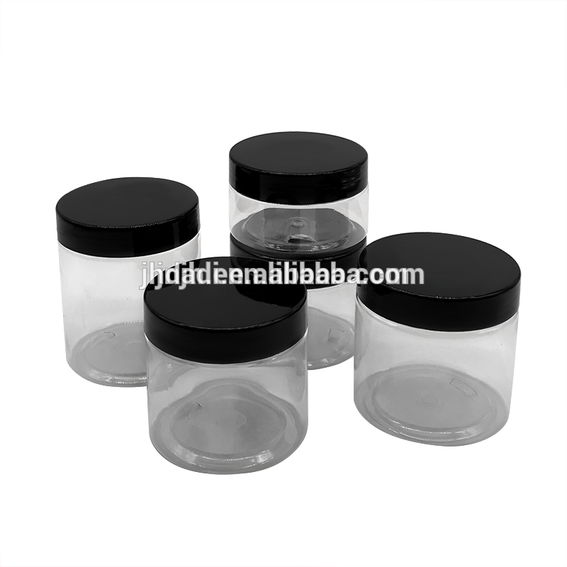 Wholesale cosmetic food packaging 100ml 150ml 200ml 250ml 300ml pet plastic cosmetic cream jar with lid