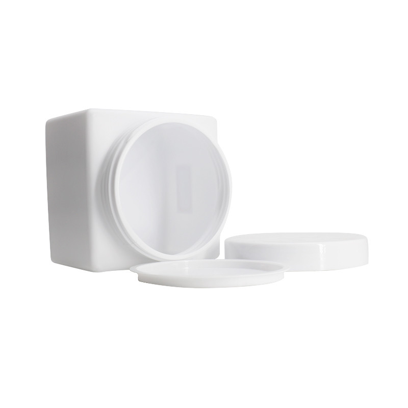 Wholesale cosmetic food packaging 500 ml White HDPE plastic cosmetic Cream Jar