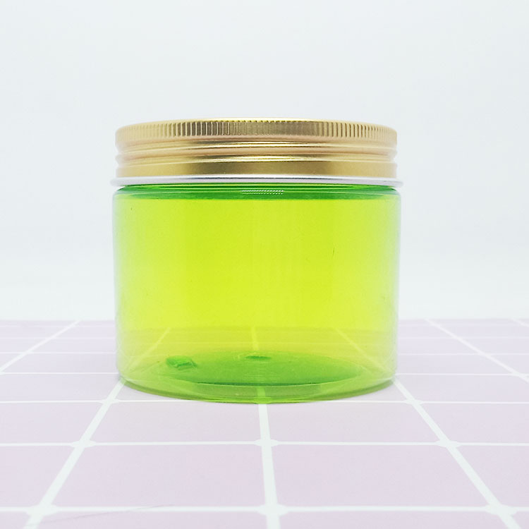 Wholesale cosmetic food pet jar 100ml 150ml 200ml 250ml 300ml amber plastic cosmetic cream jar with rose gold cap