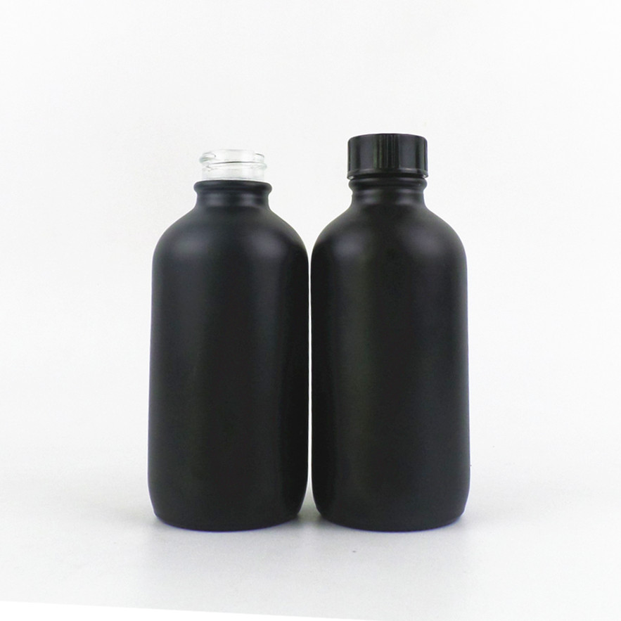 Wholesale cosmetic frosted matte black glass spray pump bottles in bulk