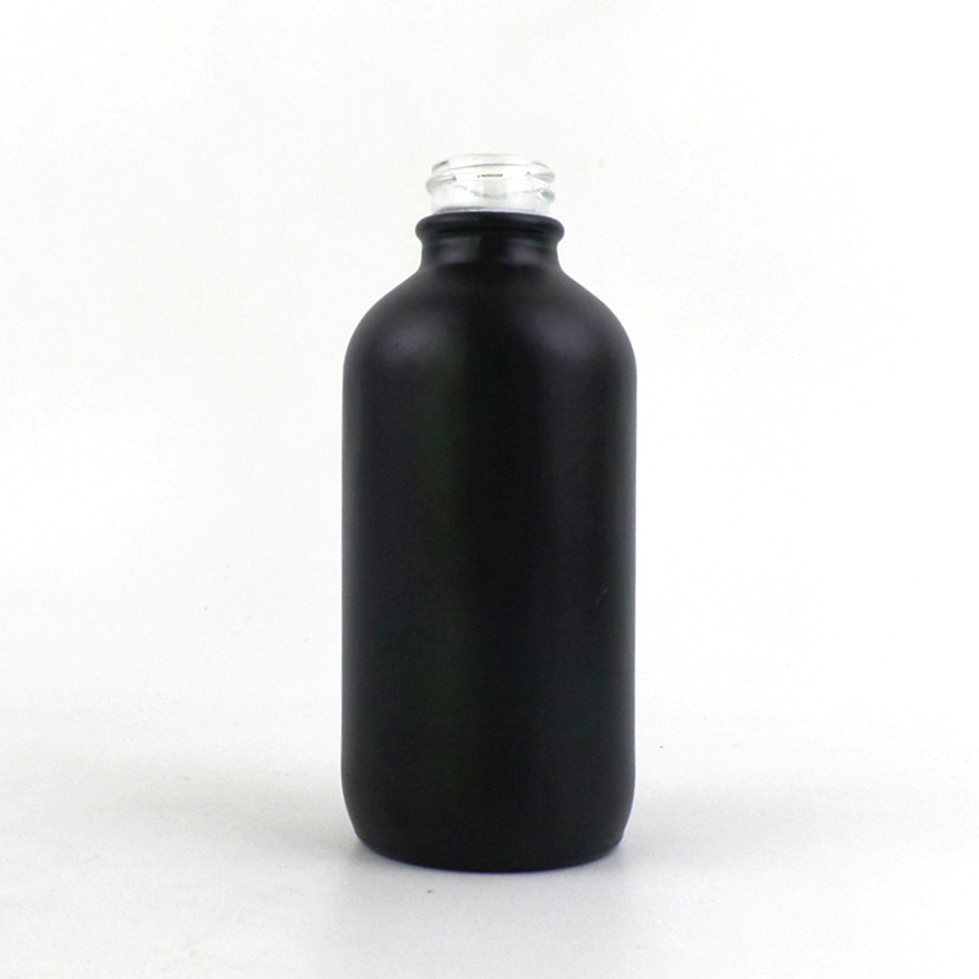 Wholesale cosmetic frosted matte black glass spray pump bottles in bulk