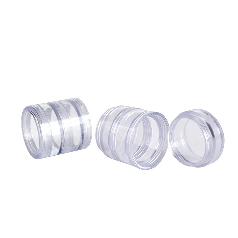 Wholesale cosmetic package Small round container five layer clear PET plastic jar