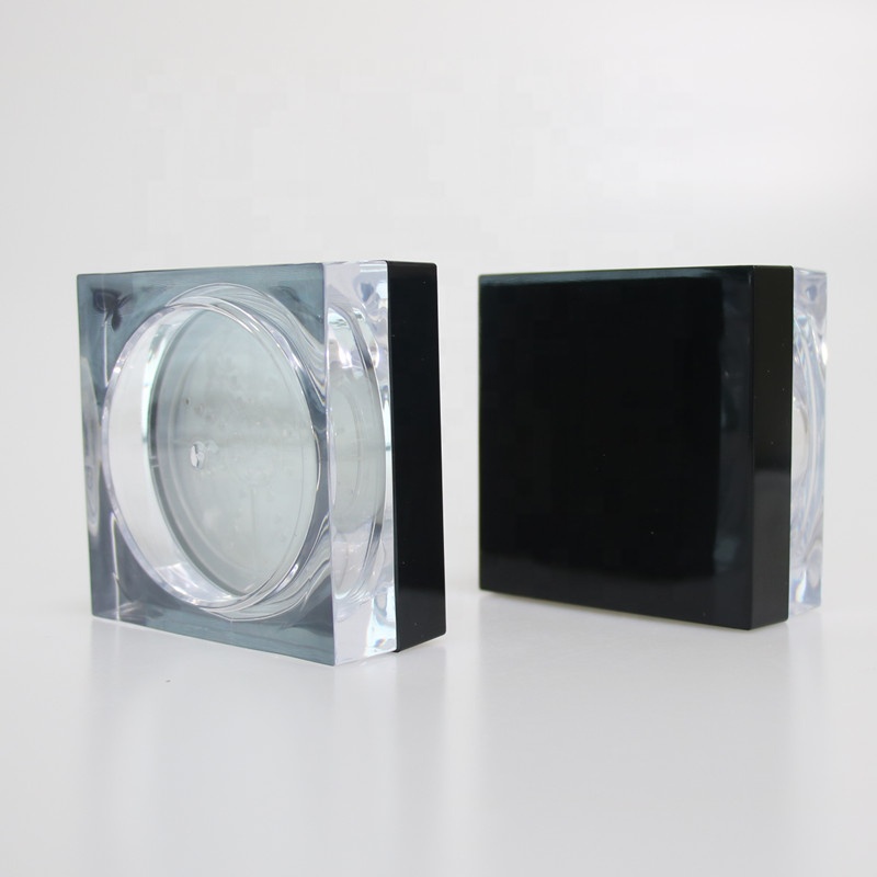 Wholesale cosmetic packaging 15g clear acrylic loose powder container with sifter