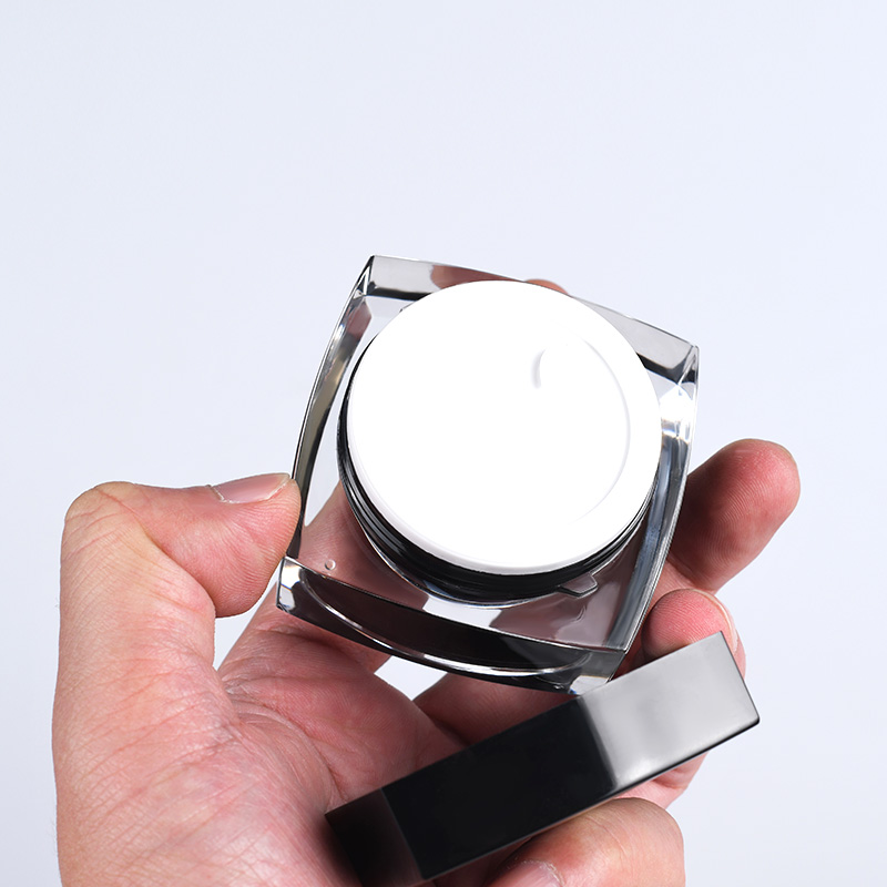 Wholesale cosmetic packaging 5g 10g 15g 20g 30g 50g black empty white acrylic plastic face cream jar