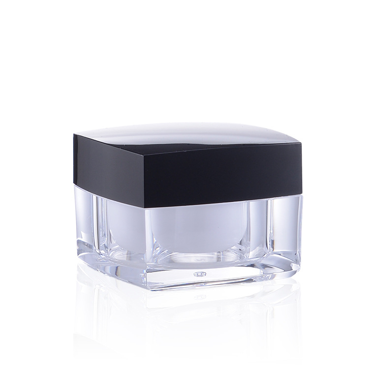 Wholesale cosmetic packaging 5g 10g 15g 20g 30g 50g black white acrylic plastic face cream empty jar