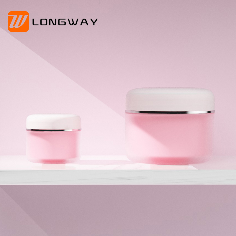 Wholesale cosmetic packaging container 30g 50g 100g PP bb frosted matte pink plastic skin care cream lip scrub jar 100ml