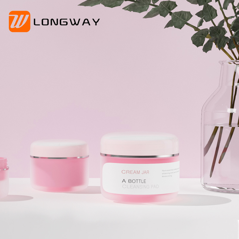 Wholesale cosmetic packaging container 30g 50g 100g PP bb frosted matte pink plastic skin care cream lip scrub jar 100ml