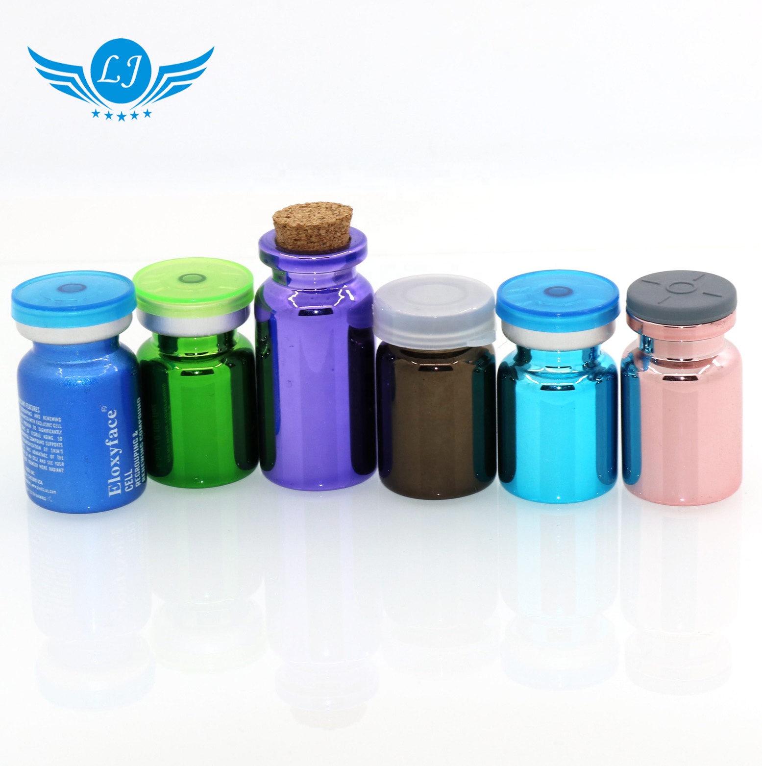 Wholesale cosmetic packaging portable mini luxury UV purple glass 5 ml vial with aluminum cap