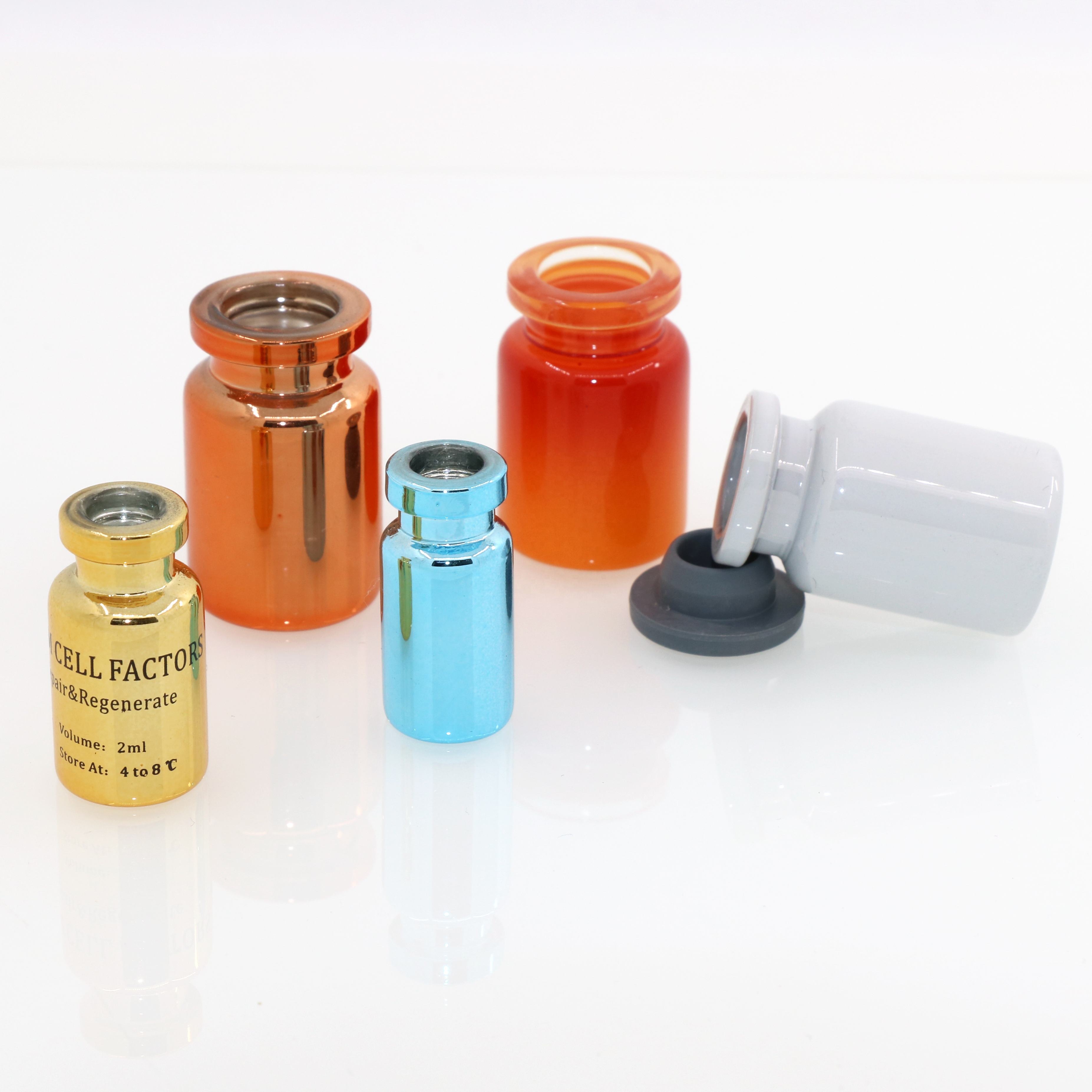 Wholesale cosmetic packaging portable mini luxury UV purple glass 5 ml vial with aluminum cap