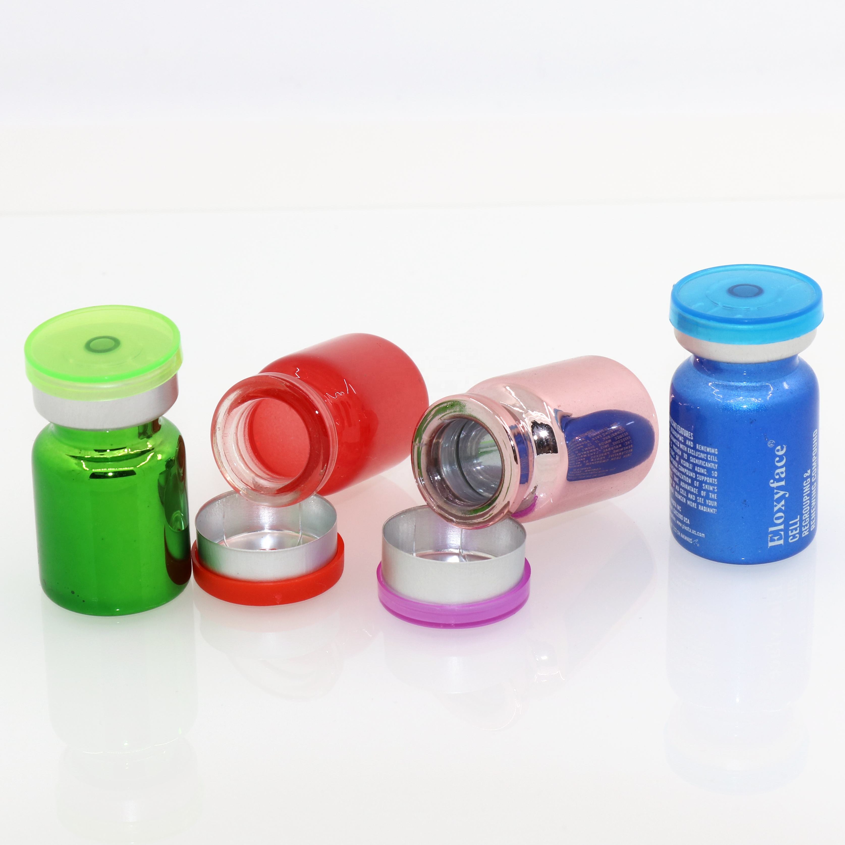 Wholesale cosmetic packaging portable mini luxury UV purple glass 5 ml vial with aluminum cap