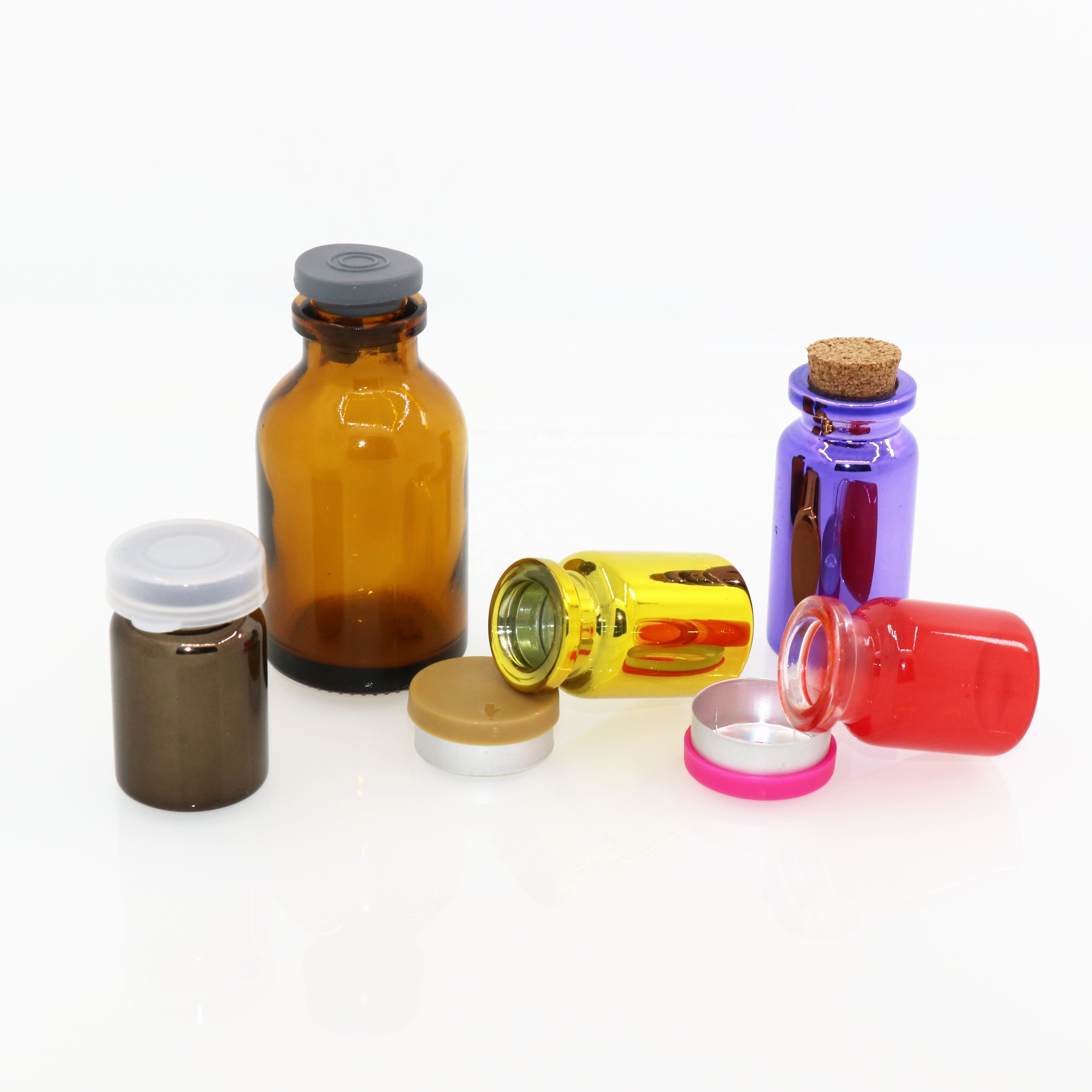 Wholesale cosmetic packaging portable mini luxury UV purple glass 5 ml vial with aluminum cap