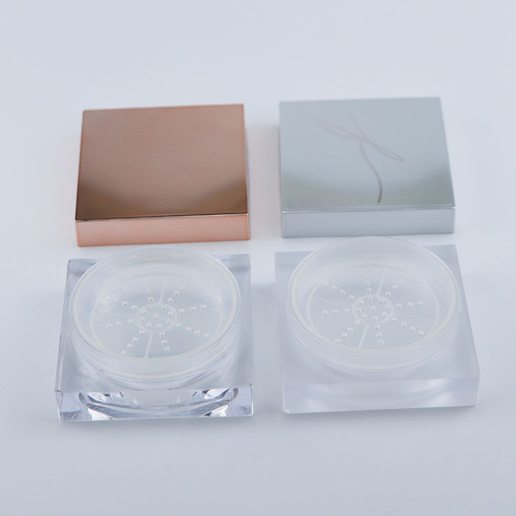 Wholesale cosmetic packaging square empty loose powder sifter jar