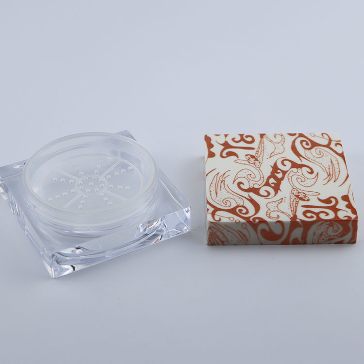 Wholesale cosmetic packaging square empty loose powder sifter jar