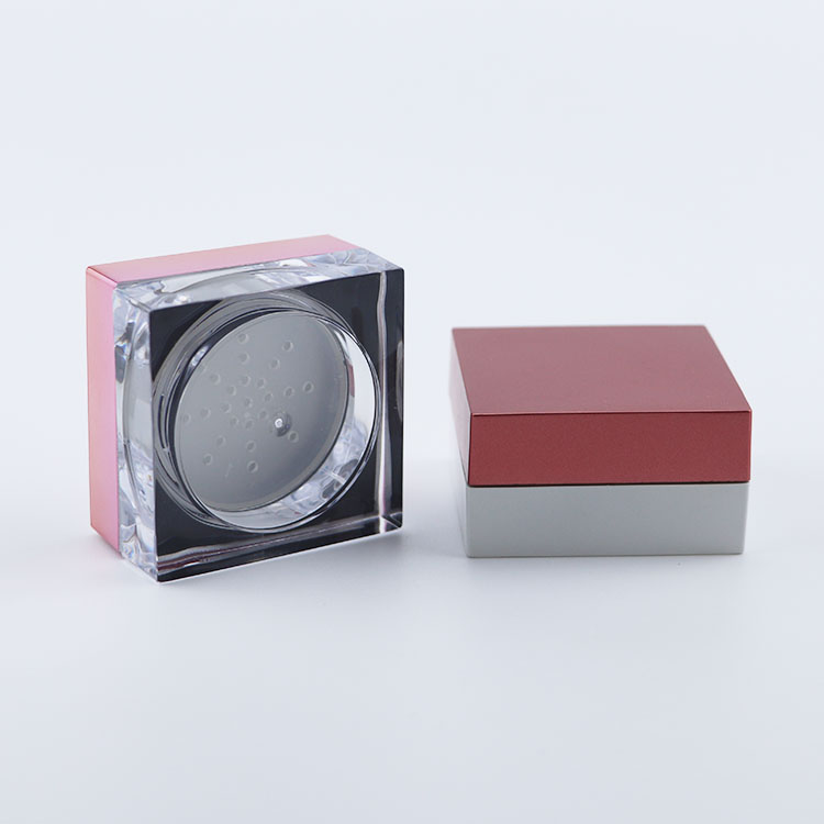 Wholesale cosmetic packaging square empty loose powder sifter jar