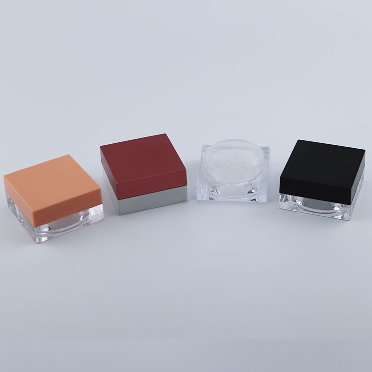 Wholesale cosmetic packaging square empty loose powder sifter jar