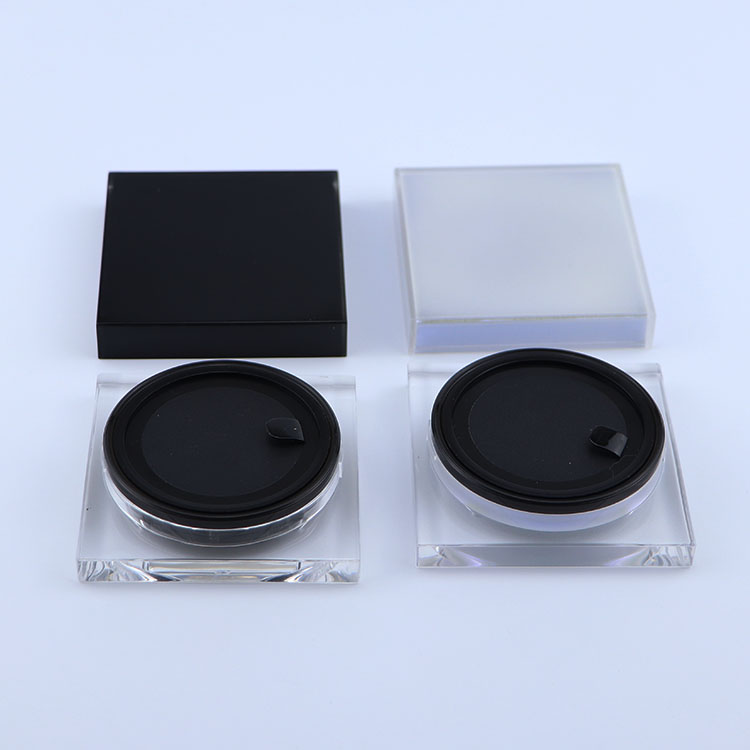 Wholesale cosmetic packaging square empty loose powder sifter jar
