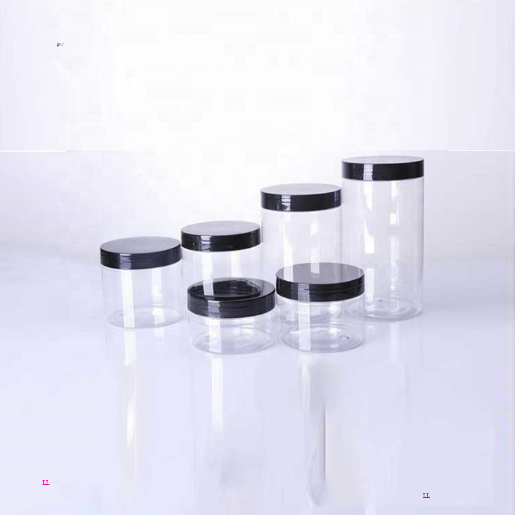 Wholesale cosmetic pet jars in bulk 8oz clear round food plastic face cream jar