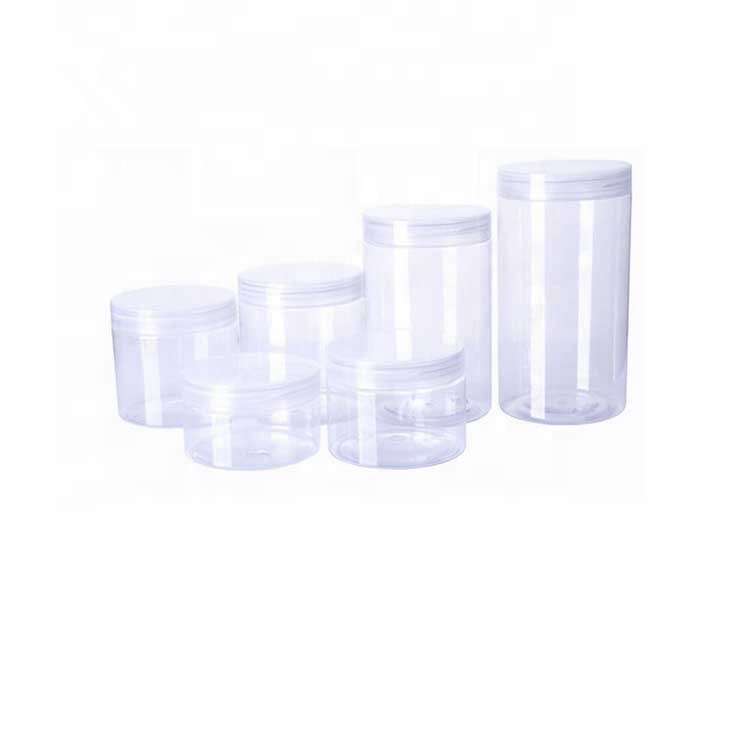 Wholesale cosmetic pet jars in bulk 8oz clear round food plastic face cream jar