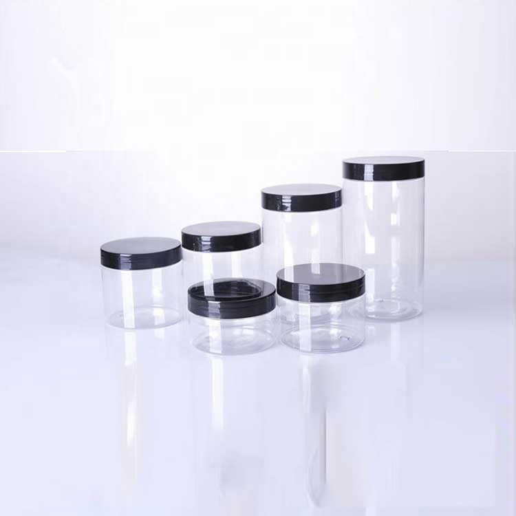 Wholesale cosmetic pet jars in bulk 8oz clear round food plastic face cream jar