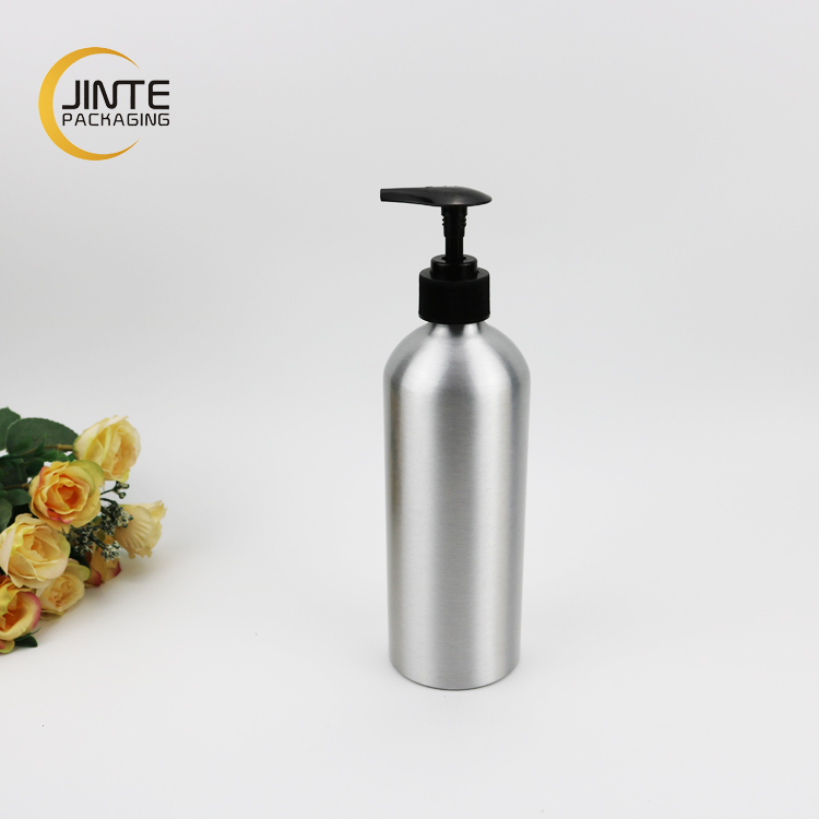 Wholesale cosmetic pump top aluminum lotion bottle for personal skin care use in various capacity and low price