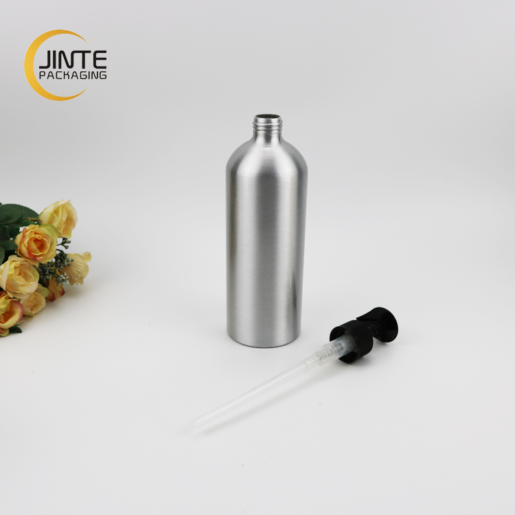 Wholesale cosmetic pump top aluminum lotion bottle for personal skin care use in various capacity and low price