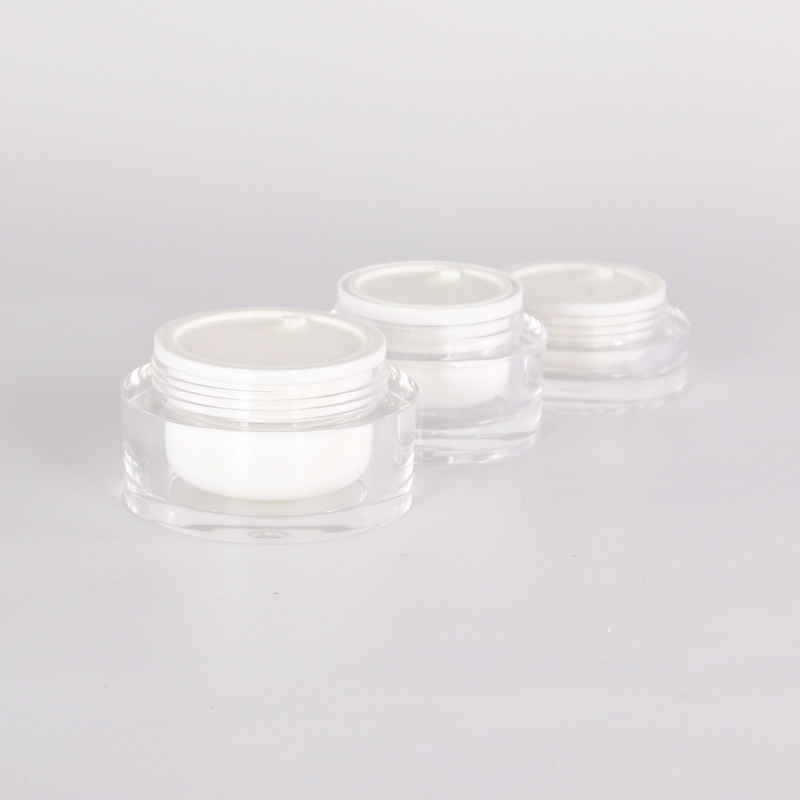Wholesale cosmetic skin care packing 15g 30g 50g 100g plastic cylinder container acrylic cream jars