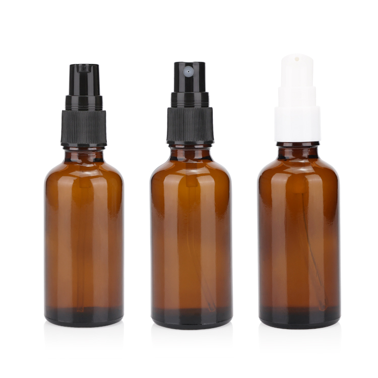 Wholesale cosmetic toner perfume e liquid amber glass bottle 30ml 50ml 100ml spray bottle