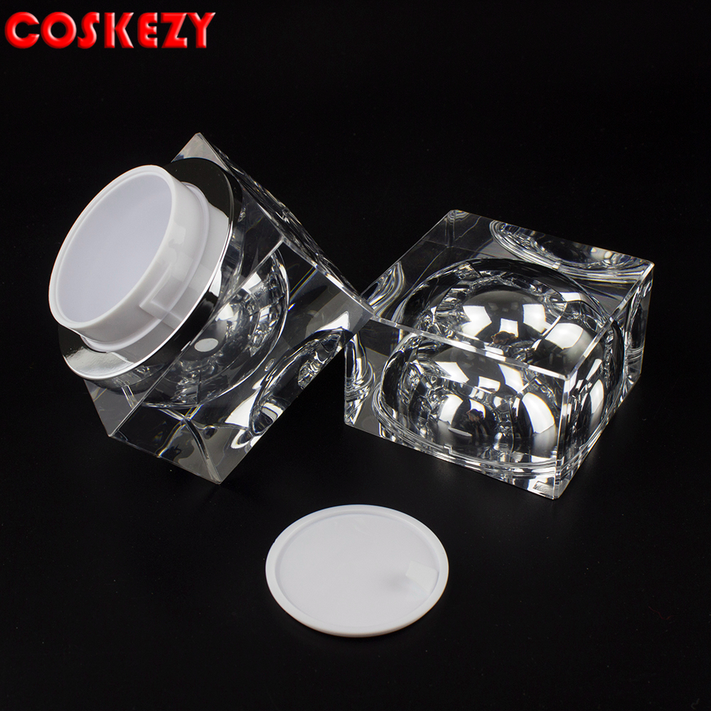 Wholesale cosmetics cream empty jar diamond acrylic cream jar cosmetic packaging lotion jar